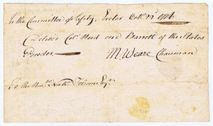 The First President of New Hampshire Orders “One Barrell” of Gunpowder in 1776. image