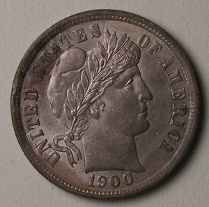 1900 Dime. - obverse image