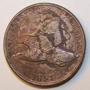 1857 Cent, Flying Eagle. - obverse image