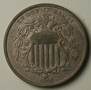 1868 Nickel. - obverse image
