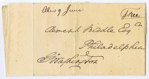 Washington Free Frank, Matchable to his Letter on Furniture for Mount Vernon's 