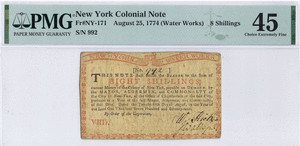 Eight Shillings City of New-York Water Works Currency. image