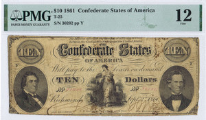$10 Confederate Note. image
